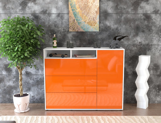 Highboard Vita, Orange Front (136x108x35cm) - Stil.Zeit Möbel GmbH