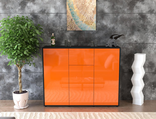 Highboard Lya, Orange Front (136x108x35cm) - Stil.Zeit Möbel GmbH