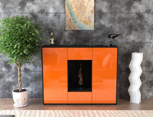 Highboard Malina, Orange Front (136x108x35cm) - Stil.Zeit Möbel GmbH