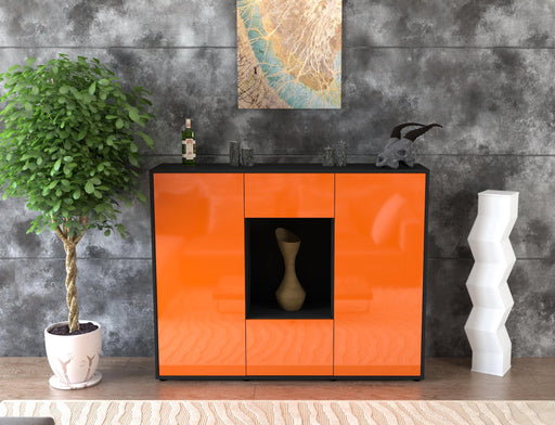 Highboard Mara, Orange Front (136x108x35cm) - Stil.Zeit Möbel GmbH