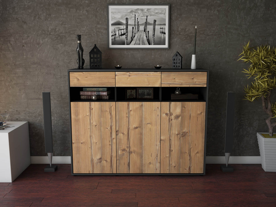 Highboard Marlene, Pinie Front (136x108x35cm) - Stil.Zeit Möbel GmbH