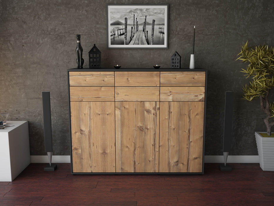 Highboard Martina, Pinie Front (136x108x35cm) - Stil.Zeit Möbel GmbH