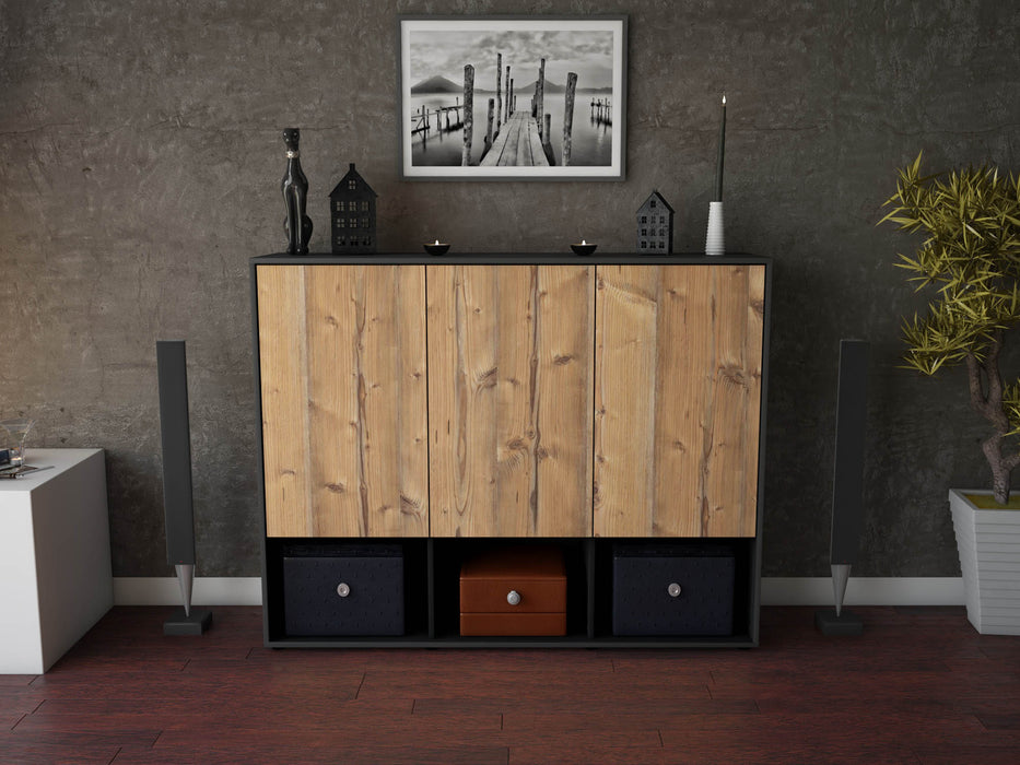 Highboard Mea, Pinie Front (136x108x35cm) - Stil.Zeit Möbel GmbH