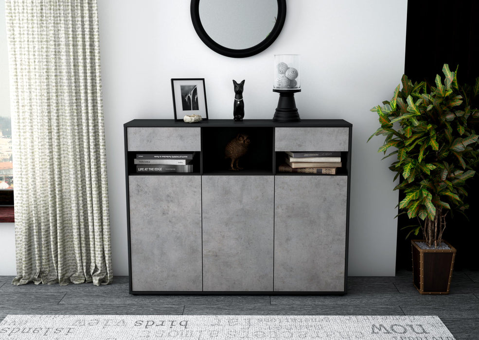 Highboard Mena, Beton Front (136x108x35cm) - Stil.Zeit Möbel GmbH