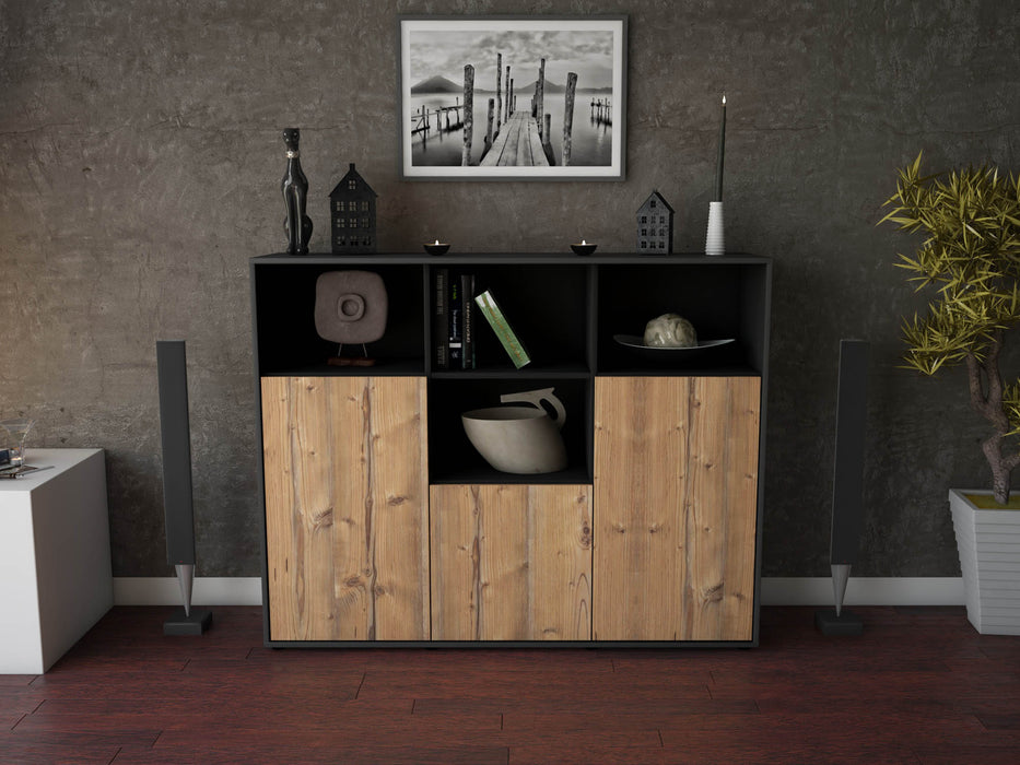 Highboard Mia, Pinie Front (136x108x35cm) - Stil.Zeit Möbel GmbH