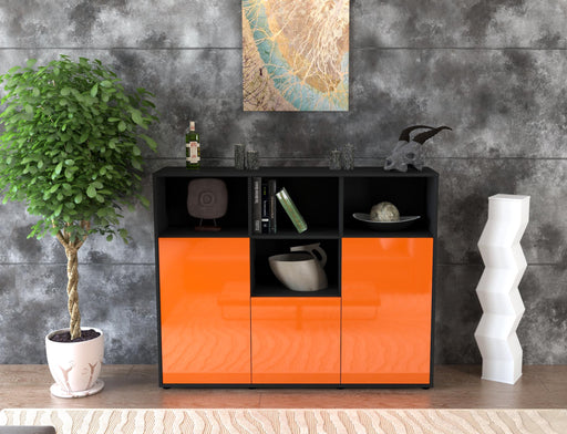 Highboard Mia, Orange Front (136x108x35cm) - Stil.Zeit Möbel GmbH