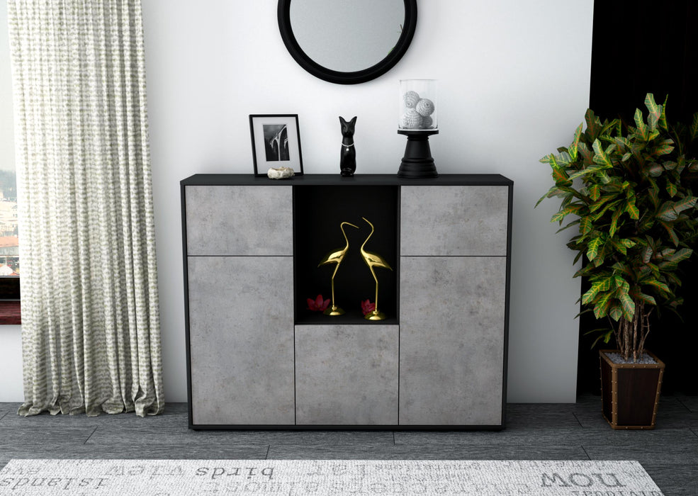 Highboard Michelle, Beton Front (136x108x35cm) - Stil.Zeit Möbel GmbH