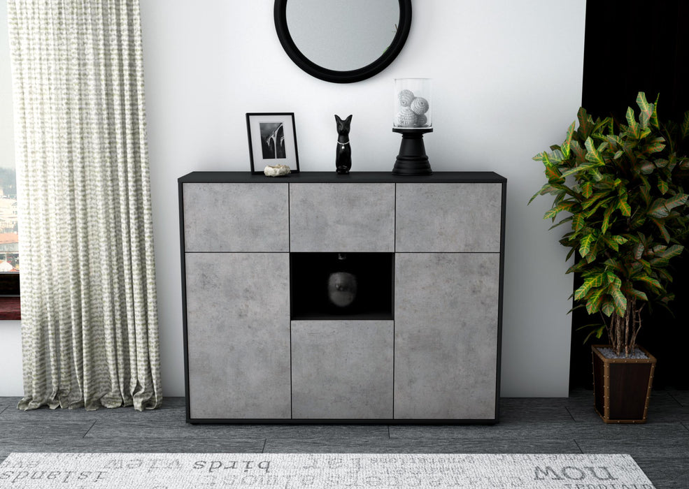 Highboard Milena, Beton Front (136x108x35cm) - Stil.Zeit Möbel GmbH