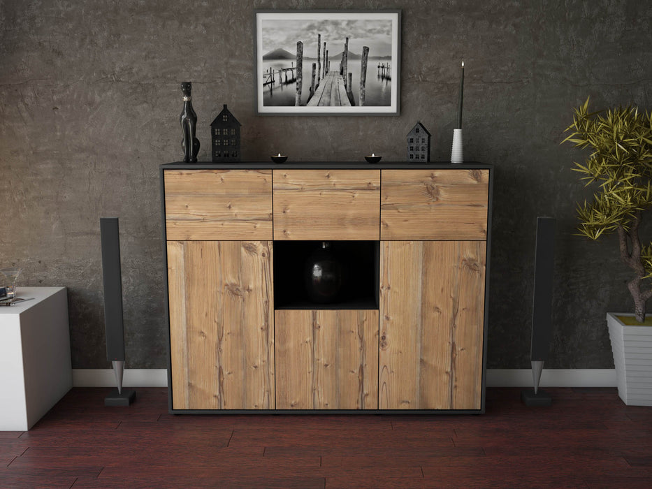 Highboard Milena, Pinie Front (136x108x35cm) - Stil.Zeit Möbel GmbH