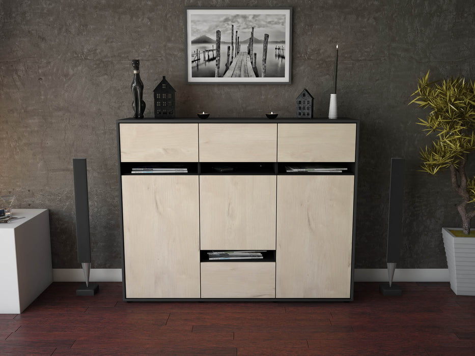 Highboard Monia, Zeder Front (136x108x35cm) - Stil.Zeit Möbel GmbH