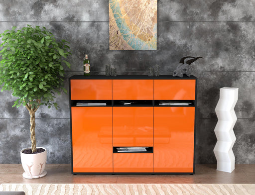 Highboard Monia, Orange Front (136x108x35cm) - Stil.Zeit Möbel GmbH