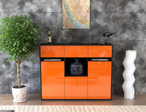 Highboard Nathalie, Orange Front (136x108x35cm) - Stil.Zeit Möbel GmbH