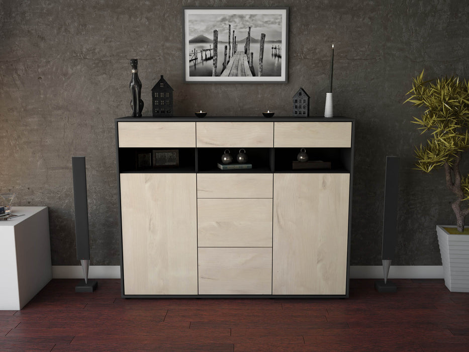 Highboard Ylenia, Zeder Front (136x108x35cm) - Stil.Zeit Möbel GmbH