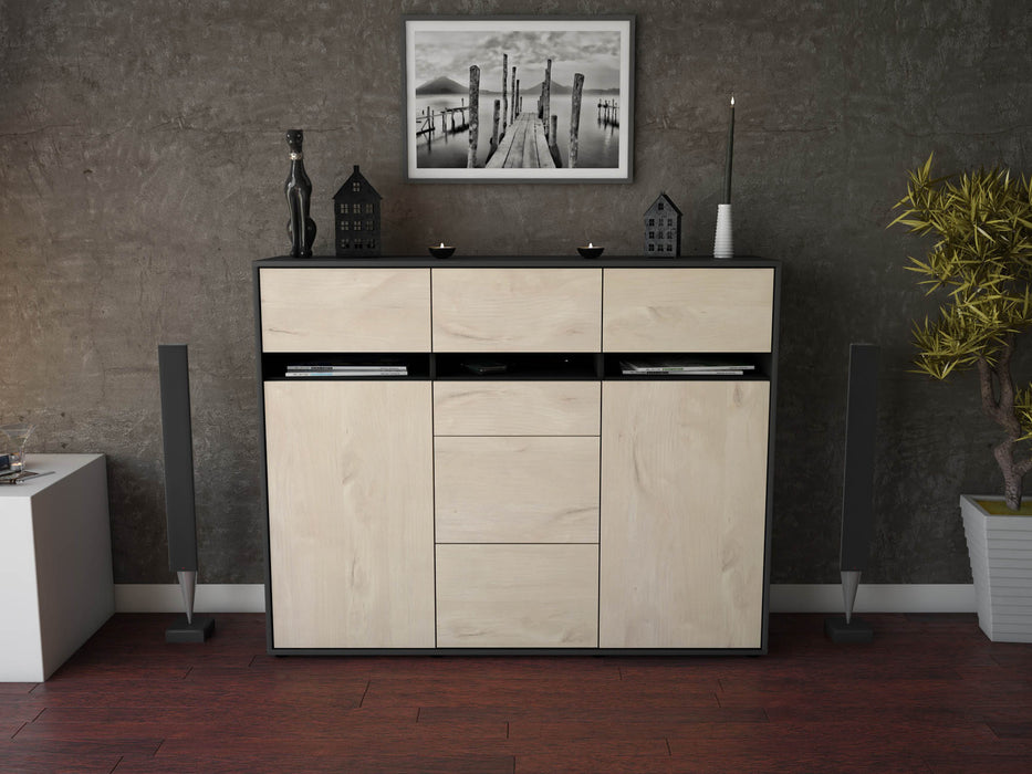 Highboard Nica, Zeder Front (136x108x35cm) - Stil.Zeit Möbel GmbH