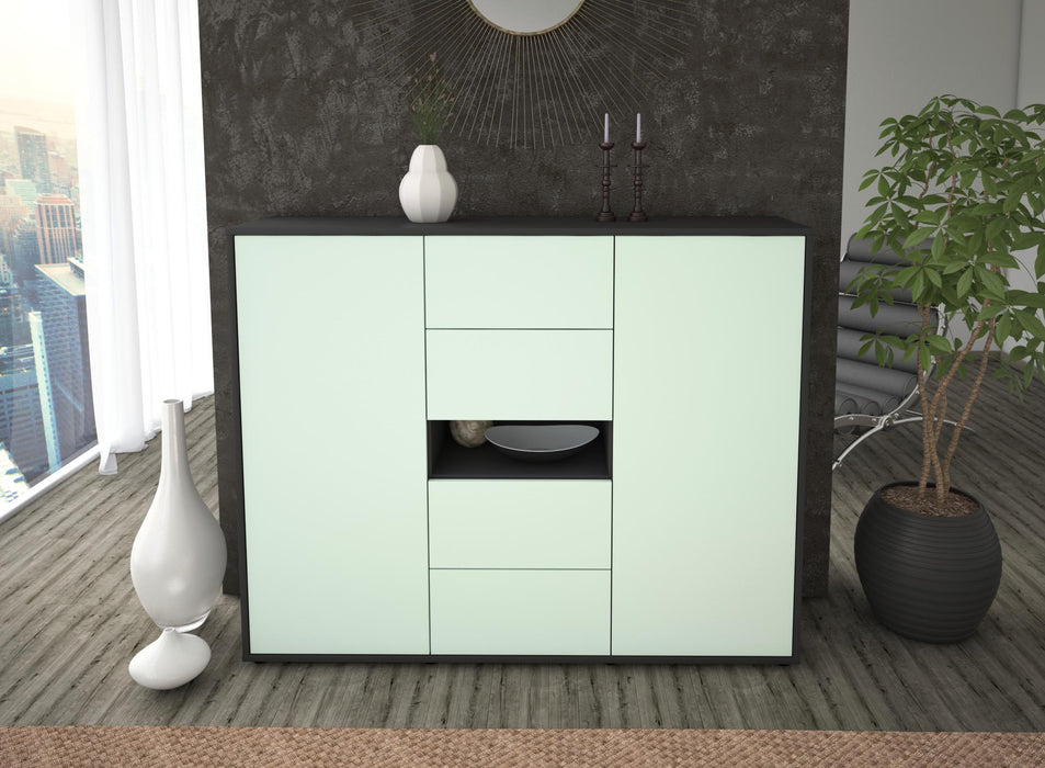 Highboard Noelia, Mint Front (136x108x35cm) - Stil.Zeit Möbel GmbH