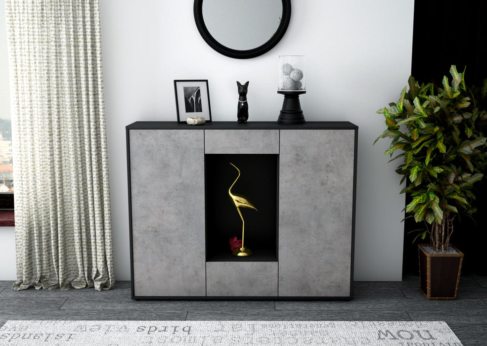 Highboard Nova, Beton Front (136x108x35cm) - Stil.Zeit Möbel GmbH