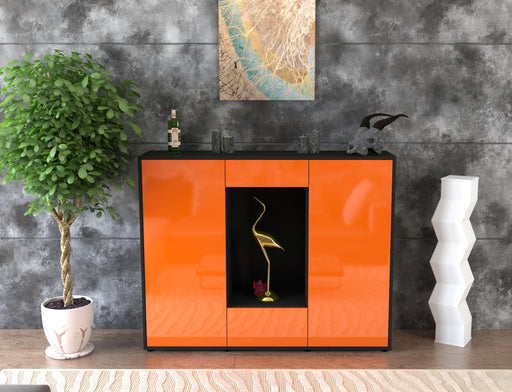Highboard Nova, Orange Front (136x108x35cm) - Stil.Zeit Möbel GmbH