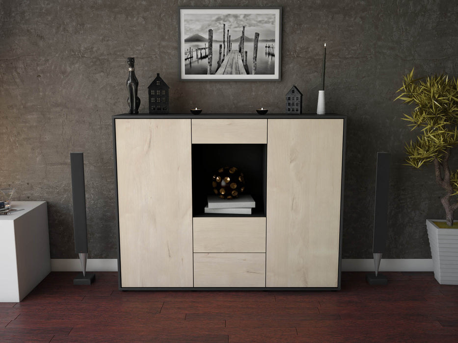 Highboard Ortensia, Zeder Front (136x108x35cm) - Stil.Zeit Möbel GmbH