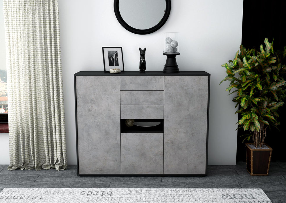 Highboard Paulina, Beton Front (136x108x35cm) - Stil.Zeit Möbel GmbH