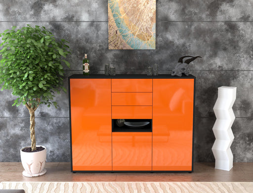 Highboard Paulina, Orange Front (136x108x35cm) - Stil.Zeit Möbel GmbH
