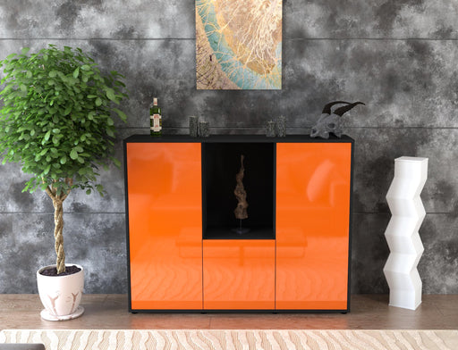 Highboard Pia, Orange Front (136x108x35cm) - Stil.Zeit Möbel GmbH