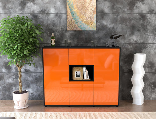 Highboard Pippa, Orange Front (136x108x35cm) - Stil.Zeit Möbel GmbH