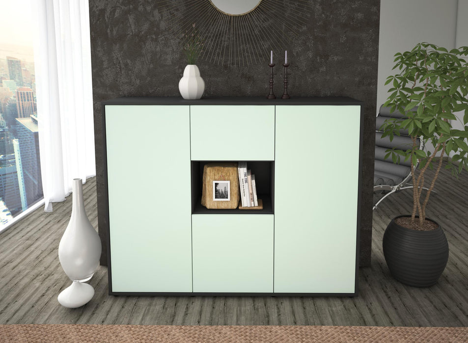 Highboard Pippa, Mint Front (136x108x35cm) - Stil.Zeit Möbel GmbH