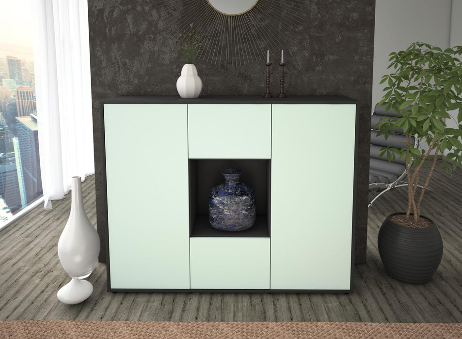 Highboard Priscilla, Mint Front (136x108x35cm) - Stil.Zeit Möbel GmbH