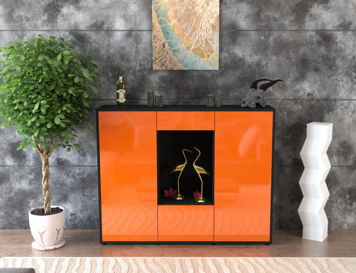 Highboard Raffaela, Orange Front (136x108x35cm) - Stil.Zeit Möbel GmbH