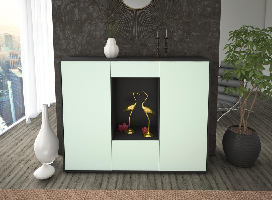 Highboard Raffaela, Mint Front (136x108x35cm) - Stil.Zeit Möbel GmbH