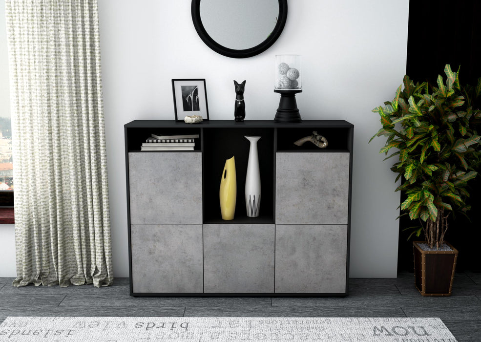 Highboard Sarina, Beton Front (136x108x35cm) - Stil.Zeit Möbel GmbH