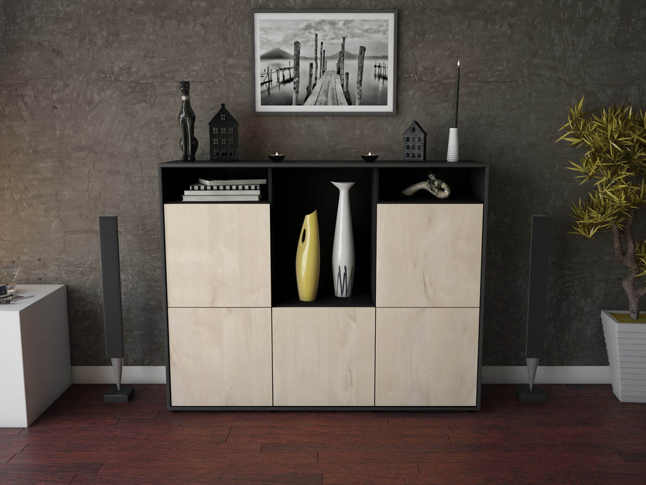 Highboard Sarina, Zeder Front (136x108x35cm) - Stil.Zeit Möbel GmbH