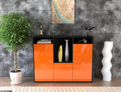 Highboard Sarina, Orange Front (136x108x35cm) - Stil.Zeit Möbel GmbH