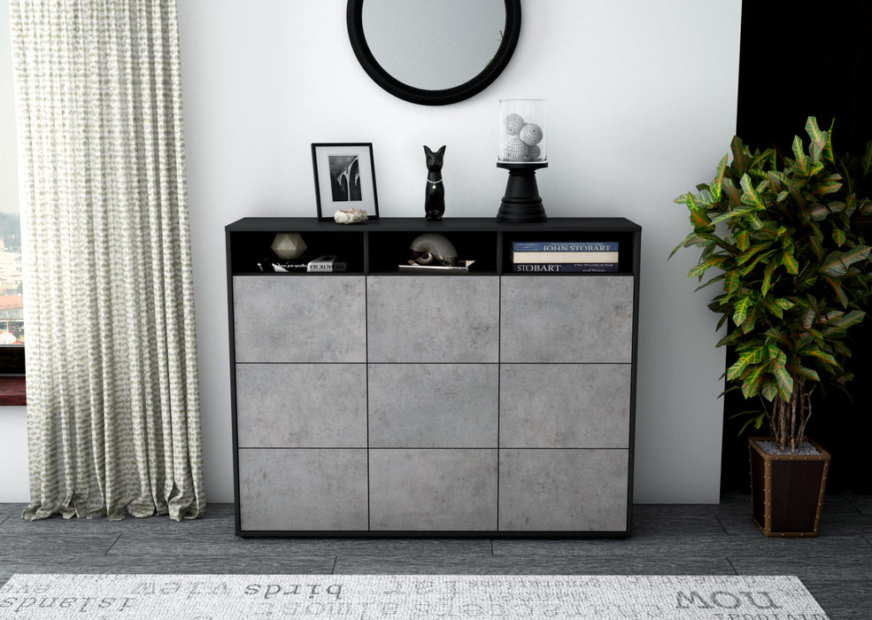 Highboard Sofia, Beton Front (136x108x35cm) - Stil.Zeit Möbel GmbH