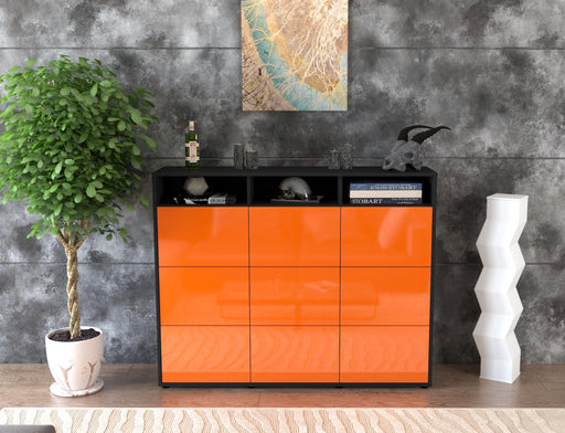 Highboard Sofia, Orange Front (136x108x35cm) - Stil.Zeit Möbel GmbH