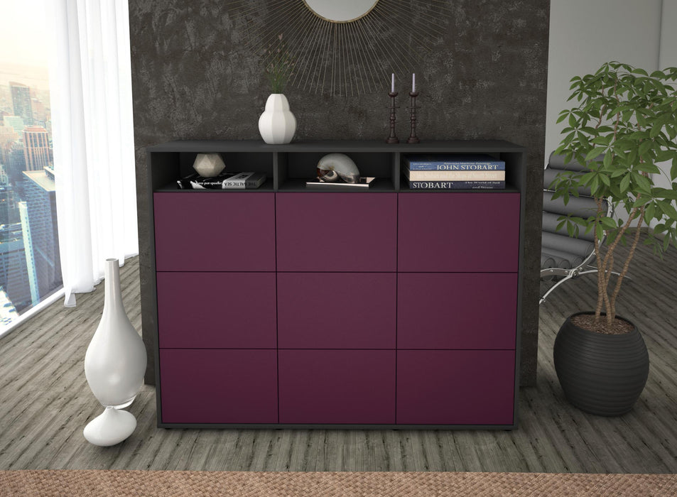 Highboard Sofia, Lila Front (136x108x35cm) - Stil.Zeit Möbel GmbH