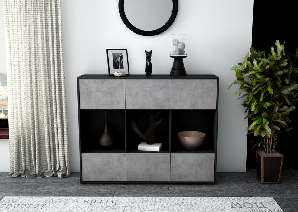 Highboard Suna, Beton Front (136x108x35cm) - Stil.Zeit Möbel GmbH