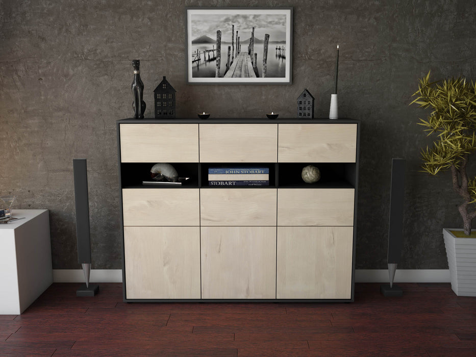 Highboard Teresa, Zeder Front (136x108x35cm) - Stil.Zeit Möbel GmbH