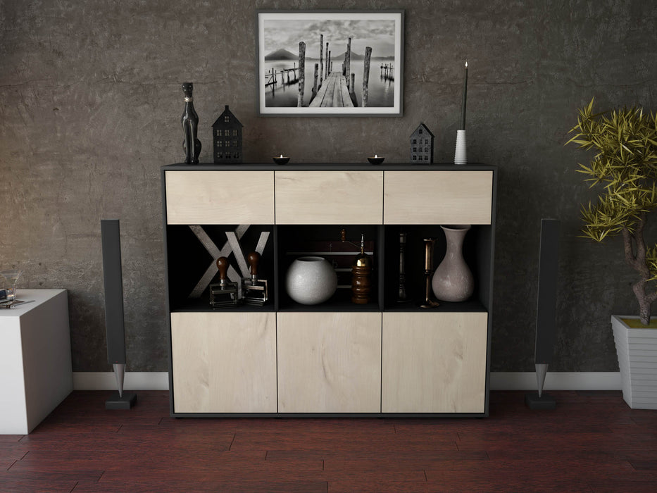 Highboard Tessa, Zeder Front (136x108x35cm) - Stil.Zeit Möbel GmbH