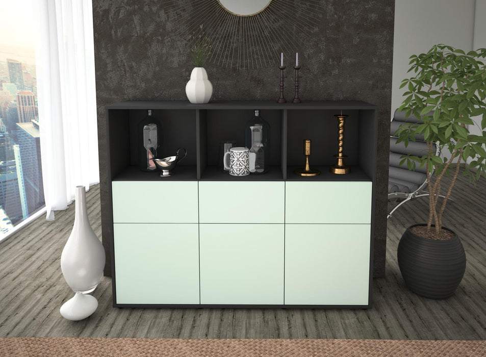 Highboard Theresia, Mint Front (136x108x35cm) - Stil.Zeit Möbel GmbH