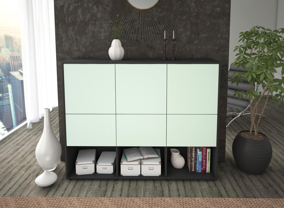 Highboard Zaccaria, Mint Front (136x108x35cm) - Stil.Zeit Möbel GmbH