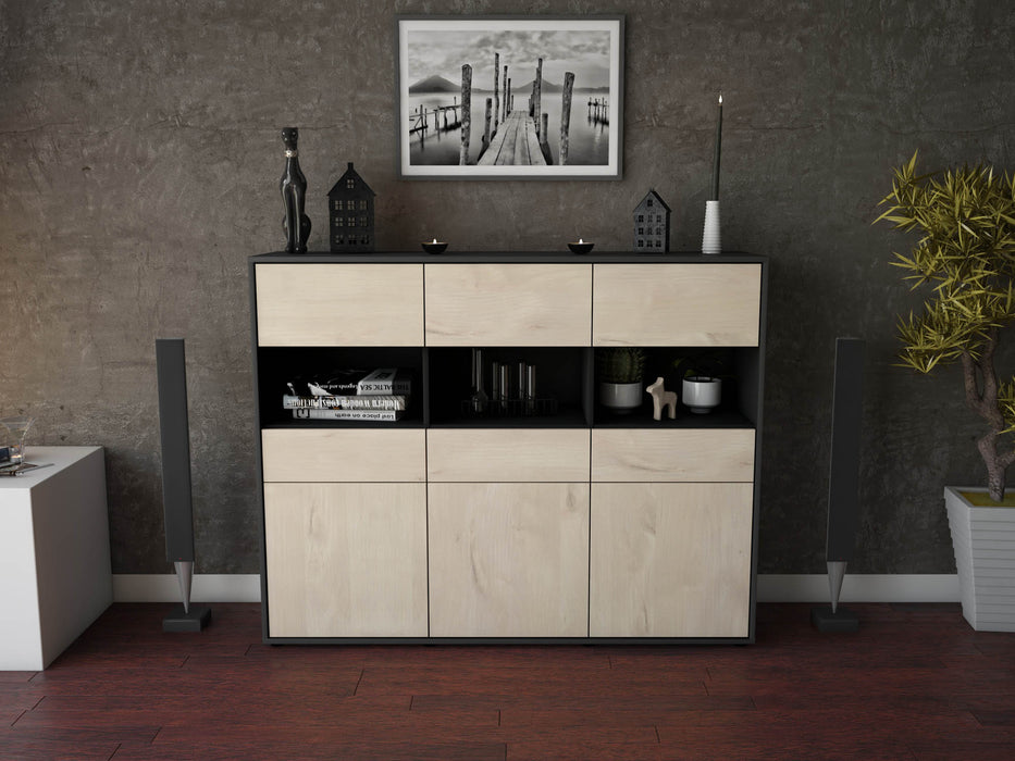 Highboard Tizia, Zeder Front (136x108x35cm) - Stil.Zeit Möbel GmbH