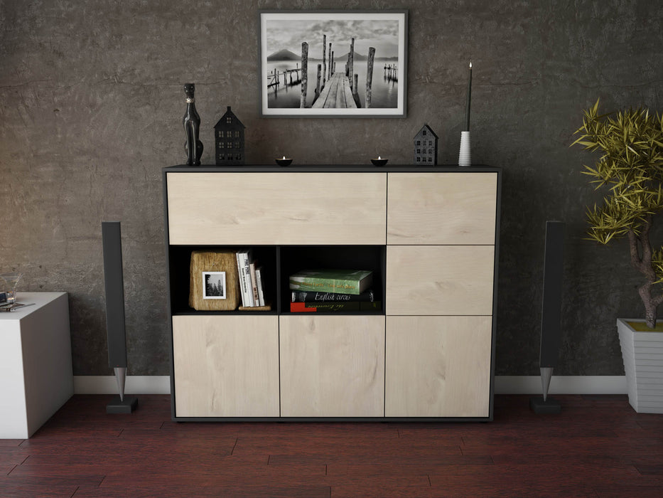 Highboard Velia, Zeder Front (136x108x35cm) - Stil.Zeit Möbel GmbH