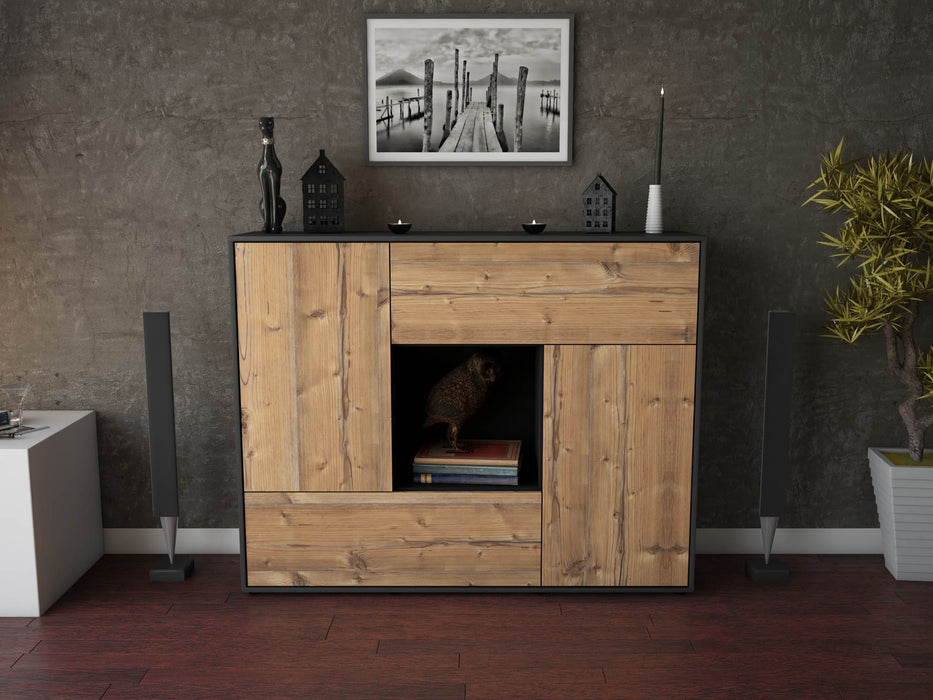 Highboard Vicky, Pinie Front (136x108x35cm) - Stil.Zeit Möbel GmbH