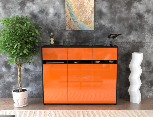 Highboard Viviana, Orange Front (136x108x35cm) - Stil.Zeit Möbel GmbH