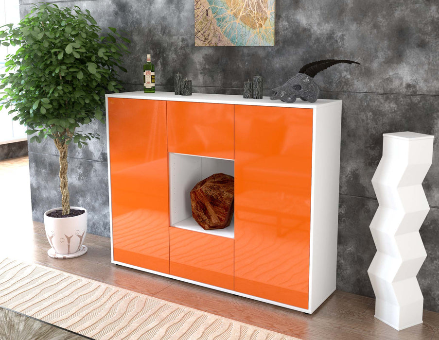 Highboard Mali, Orange Seite (136x108x35cm) - Stil.Zeit Möbel GmbH