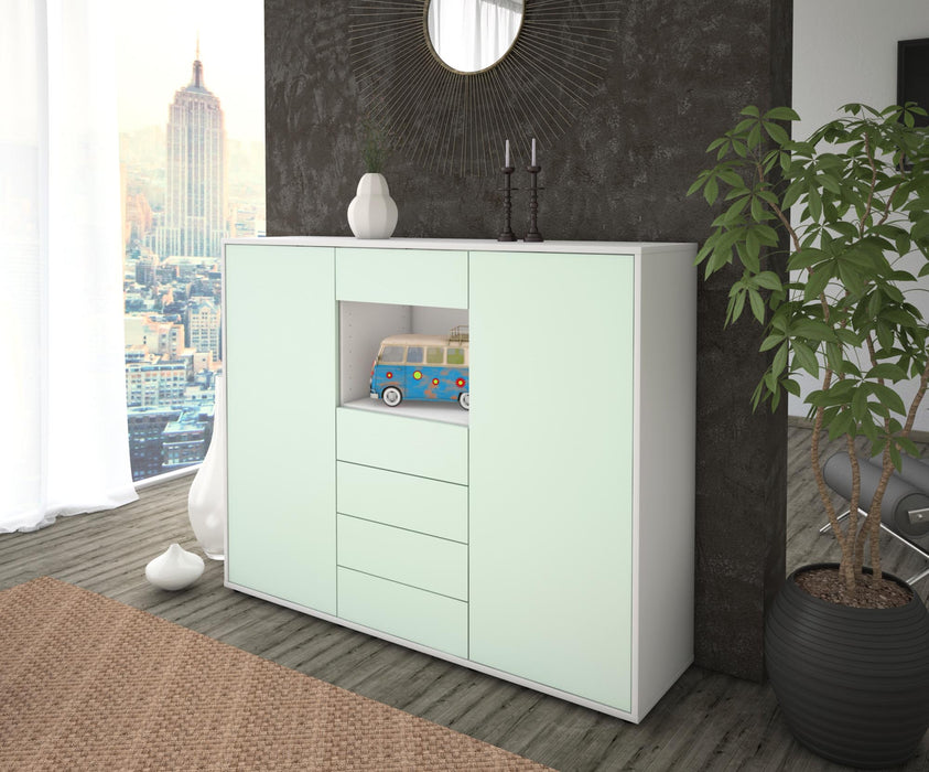 Highboard Marie, Mint Seite (136x108x35cm) - Stil.Zeit Möbel GmbH