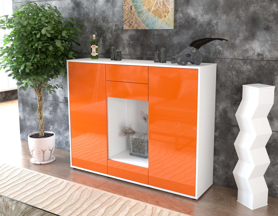 Highboard Marika, Orange Seite (136x108x35cm) - Stil.Zeit Möbel GmbH