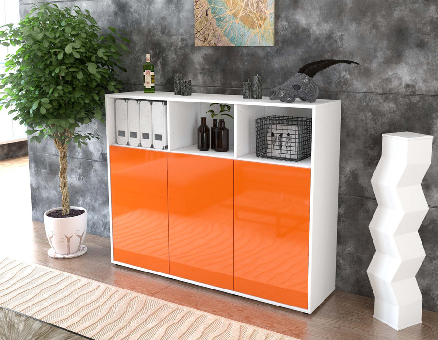 Highboard Marina, Orange Seite (136x108x35cm) - Stil.Zeit Möbel GmbH