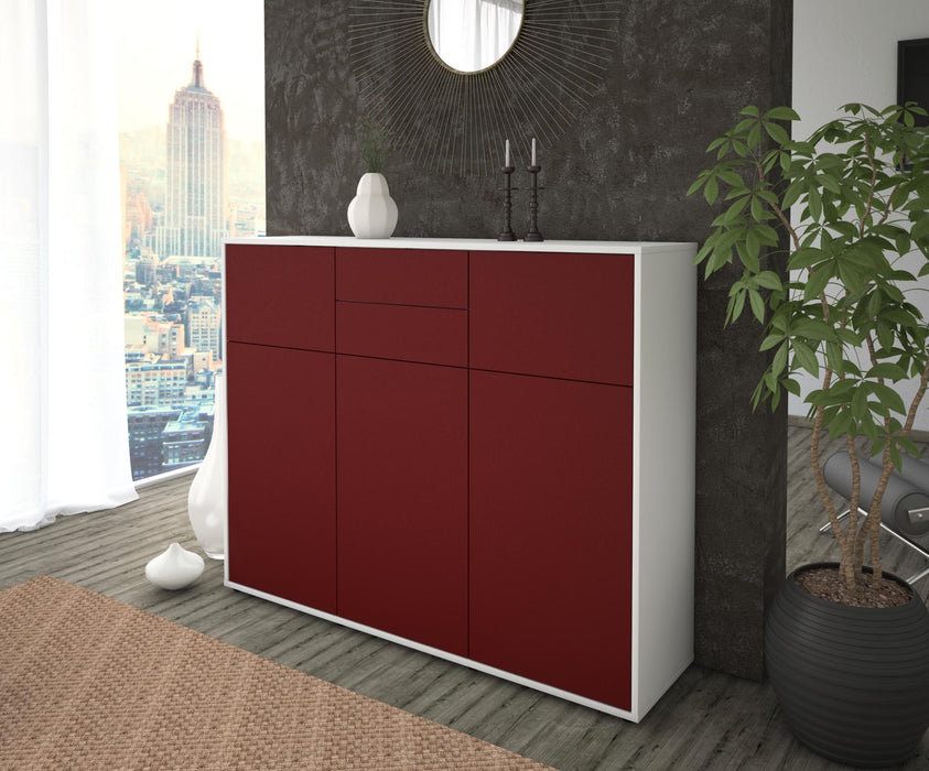 Highboard Matea, Bordeaux Seite (136x108x35cm) - Stil.Zeit Möbel GmbH